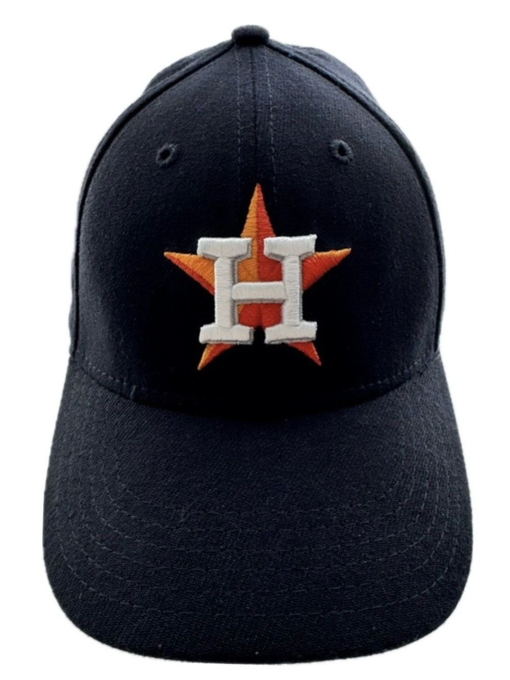 New Era Houston Astros 39THIRTY Youth Hat Navy MLB Stretch Fit Cap EUC